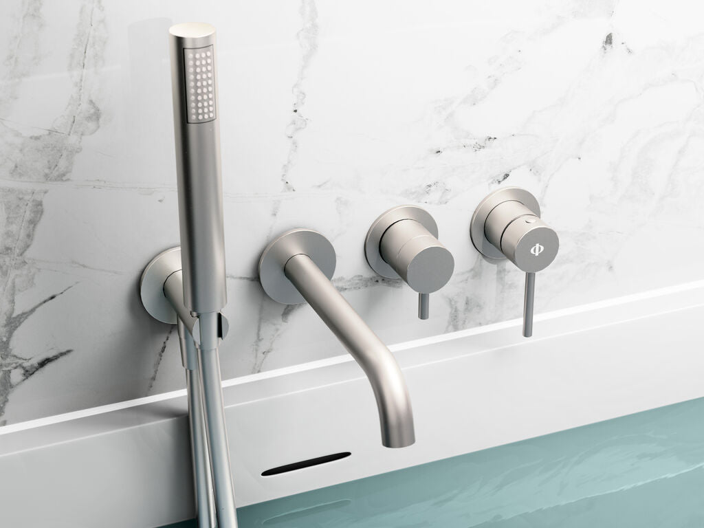 Conjunto empotrado bañera Sirio cromo con kit GME – Titanio – imagen 4