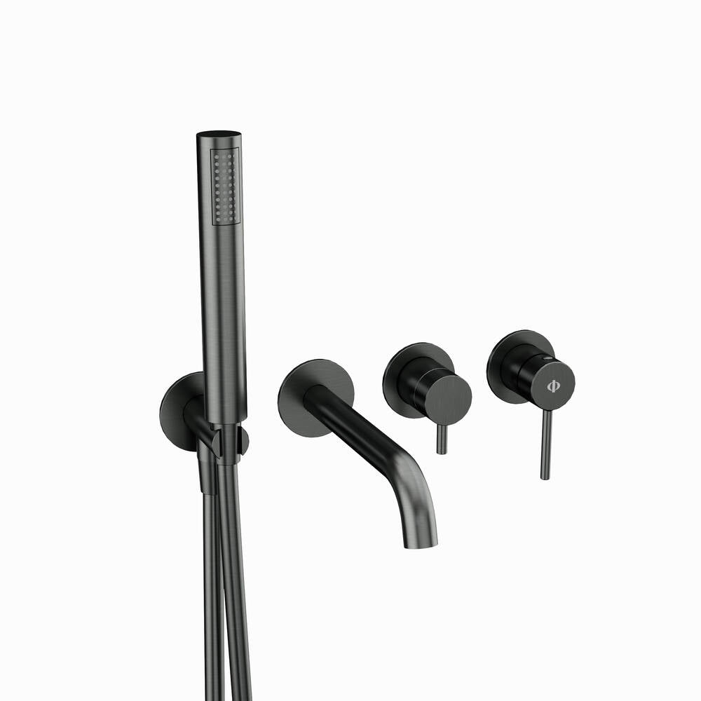 Conjunto empotrado bañera Sirio cromo con kit GME – Titanio – imagen 3
