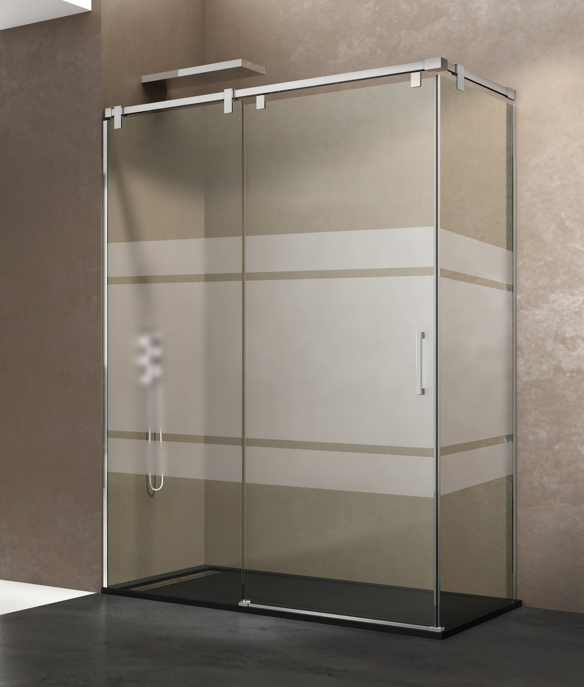 Mampara de ducha corredera frontal con lateral Futura frost GME
