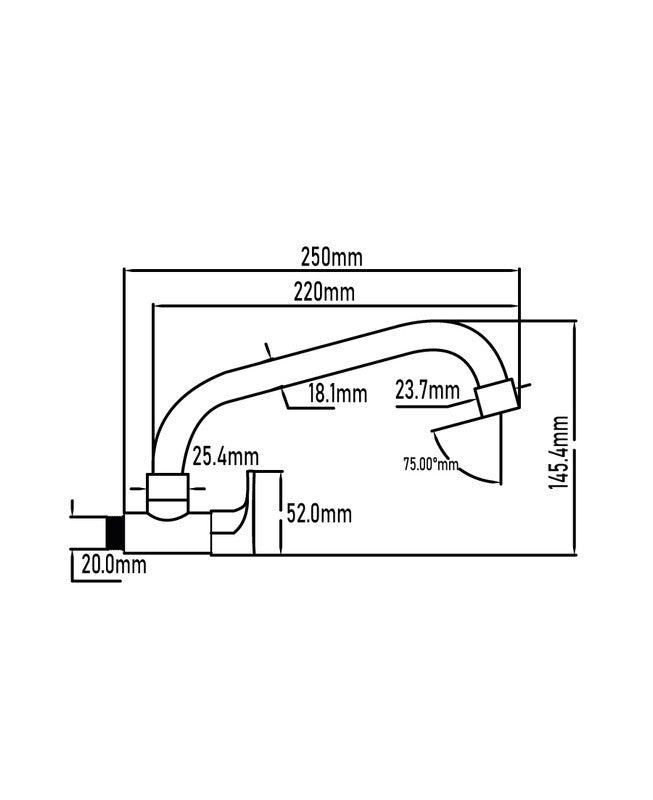 Grifo de cocina monomando de pared un agua Cala – imagen 2 de 2