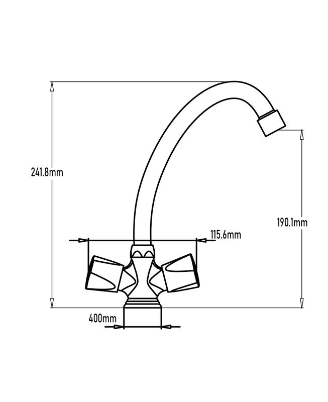 Grifo Monoblock de fregadero mezclador vertical Janeiro – imagen 2 de 2