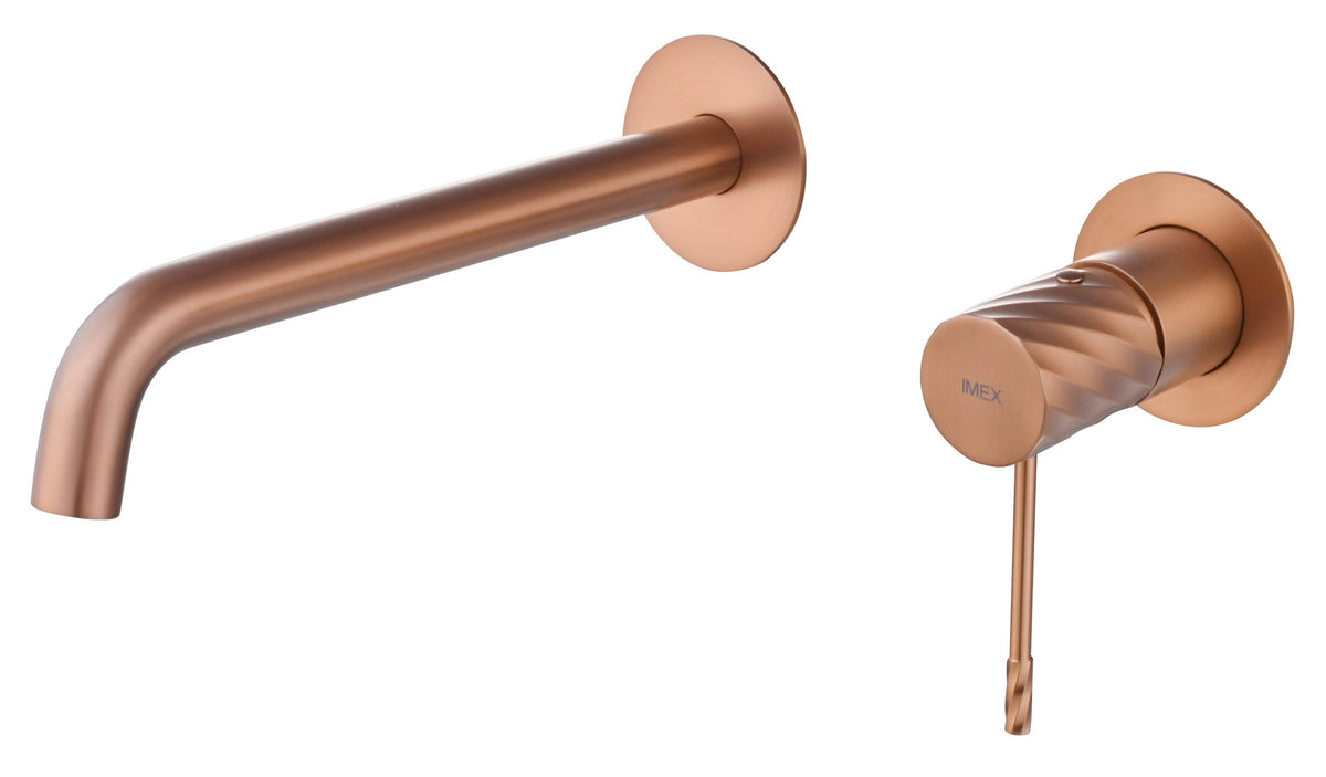 Grifo monomando de lavabo empotrado Bless Imex – Oro rosa cepillado