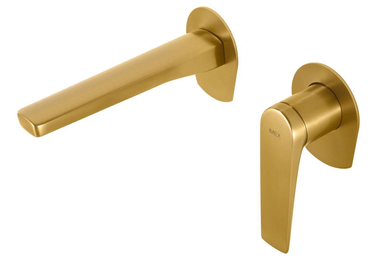 Grifo monomando de lavabo empotrado Delos Imex – Oro cepillado