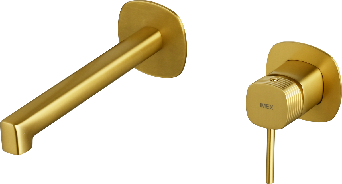 Grifo monomando de lavabo empotrado Firenze Imex – Oro cepillado