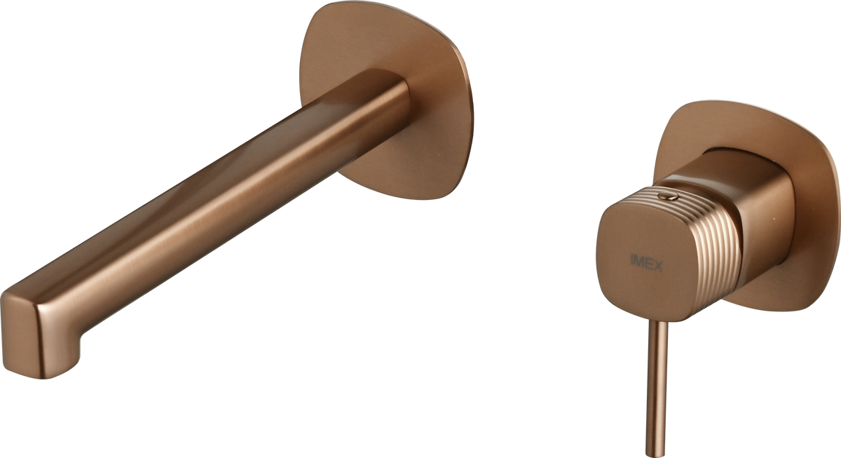 Grifo monomando de lavabo empotrado Firenze Imex – Oro rosa cepillado
