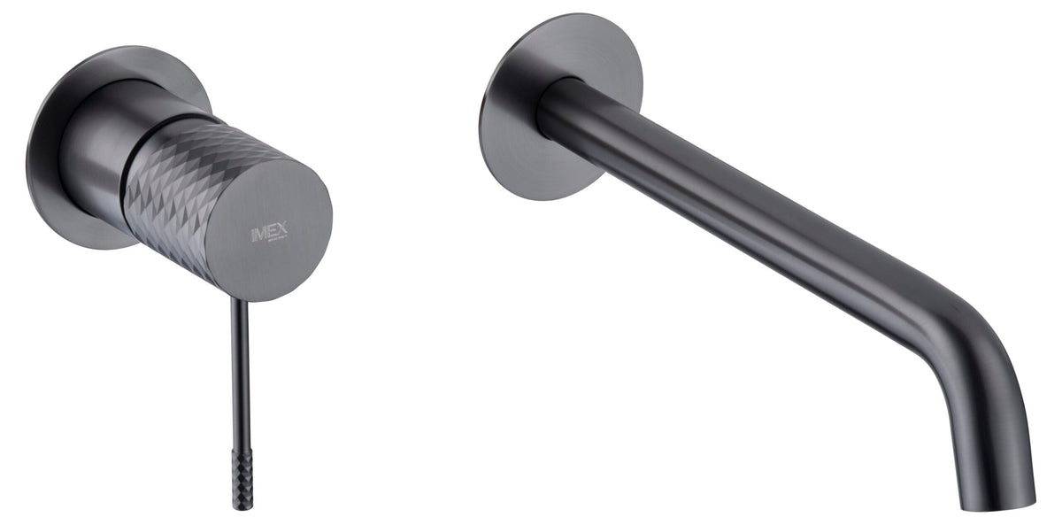 Grifo monomando de lavabo empotrado Génova Imex – Black gun metal