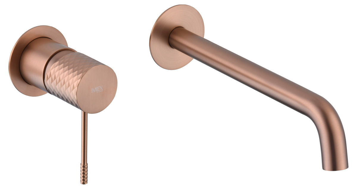 Grifo monomando de lavabo empotrado Génova Imex – Oro rosa cepillado