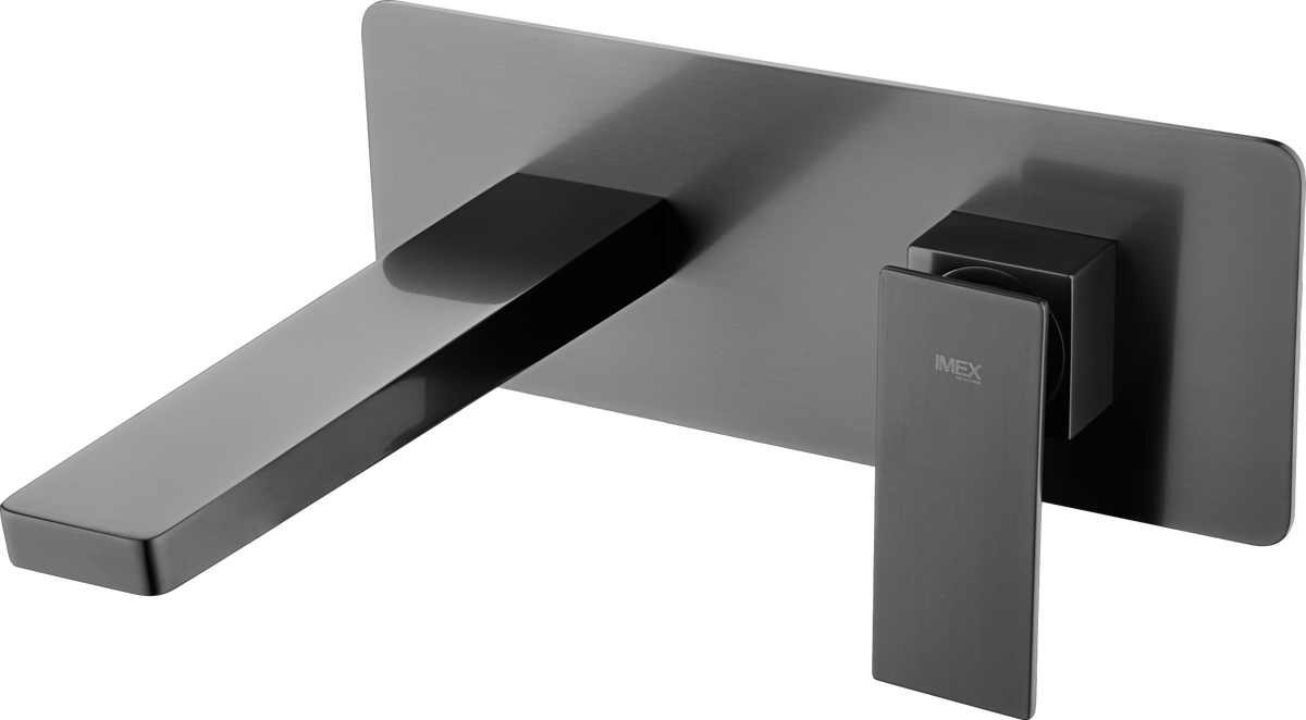 Grifo monomando de lavabo empotrado Pisa Imex – Black gun metal