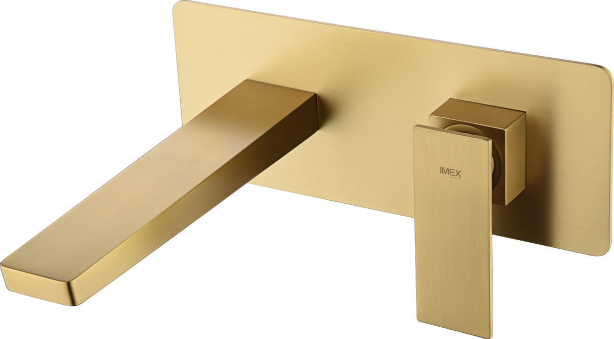 Grifo monomando de lavabo empotrado Pisa Imex – Oro cepillado