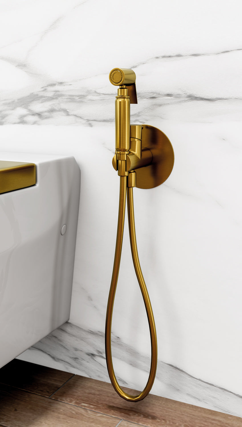 Bidé empotrado Nickel cepillado Round GME – Oro – imagen 14