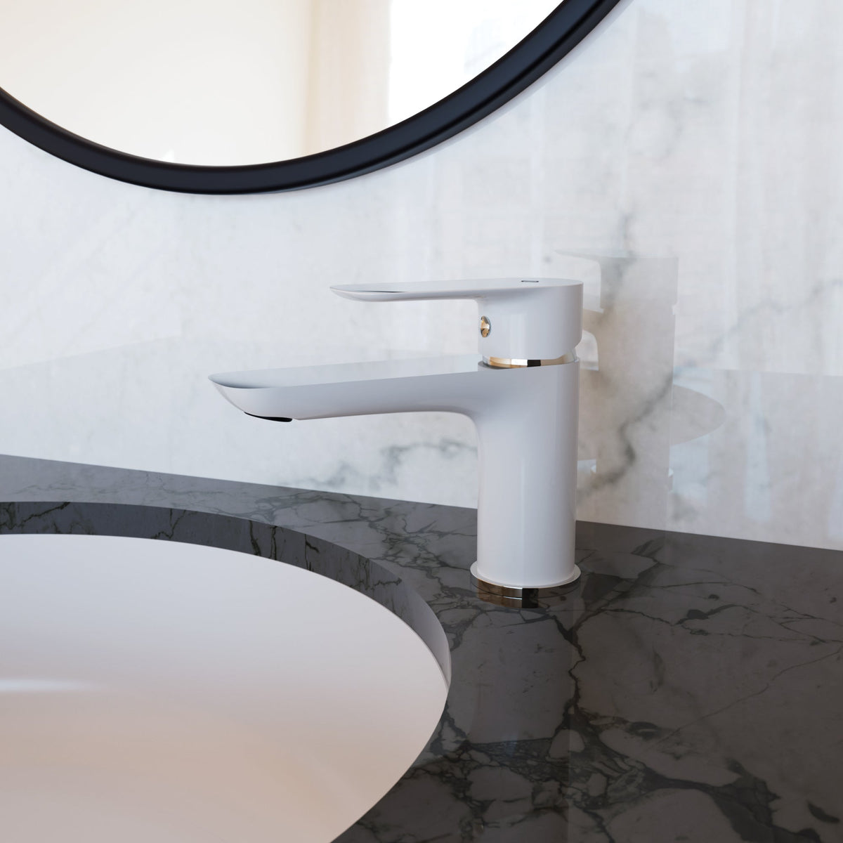 Grifo monomando de lavabo Cassio Blanco/Cromo GME – imagen 4 de 4