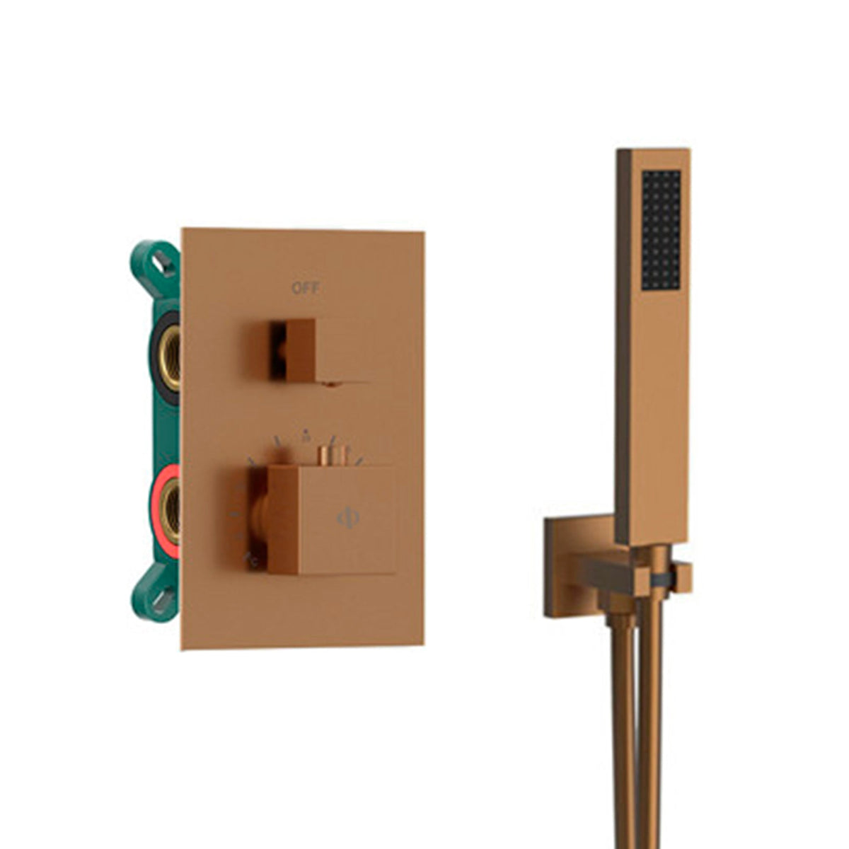 Conjunto empotrar 2/3 funciones termostático Orion cromo GME – Cobre – imagen 8