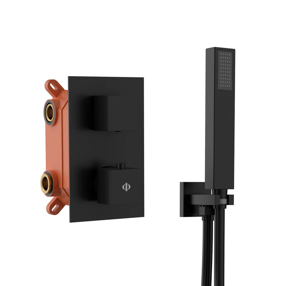 Conjunto empotrar 2/3 funciones termostático Orion negro GME