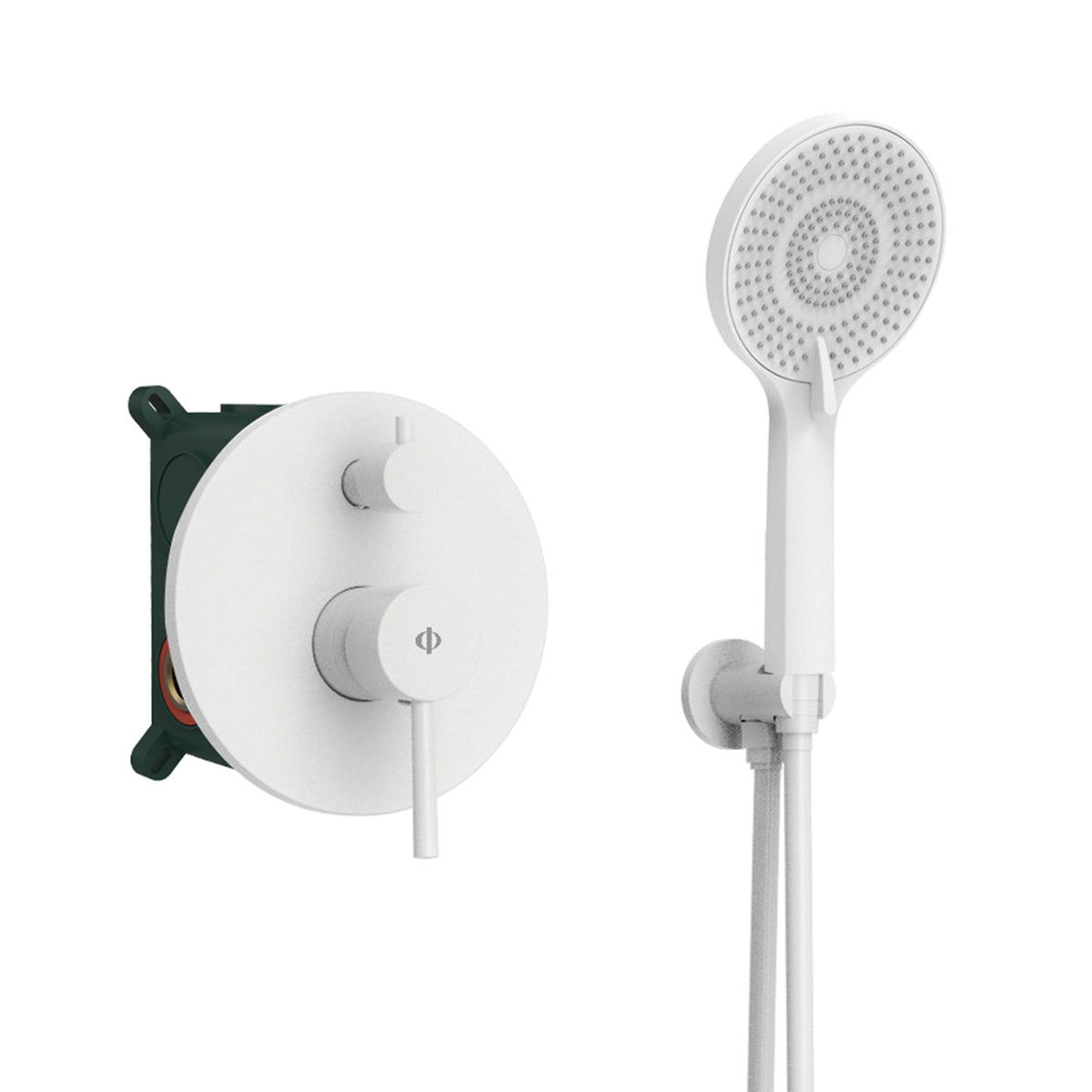 Conjunto de ducha empotrado monomando 2 funciones Sirio cromo dorado GME – Blanco – imagen 7