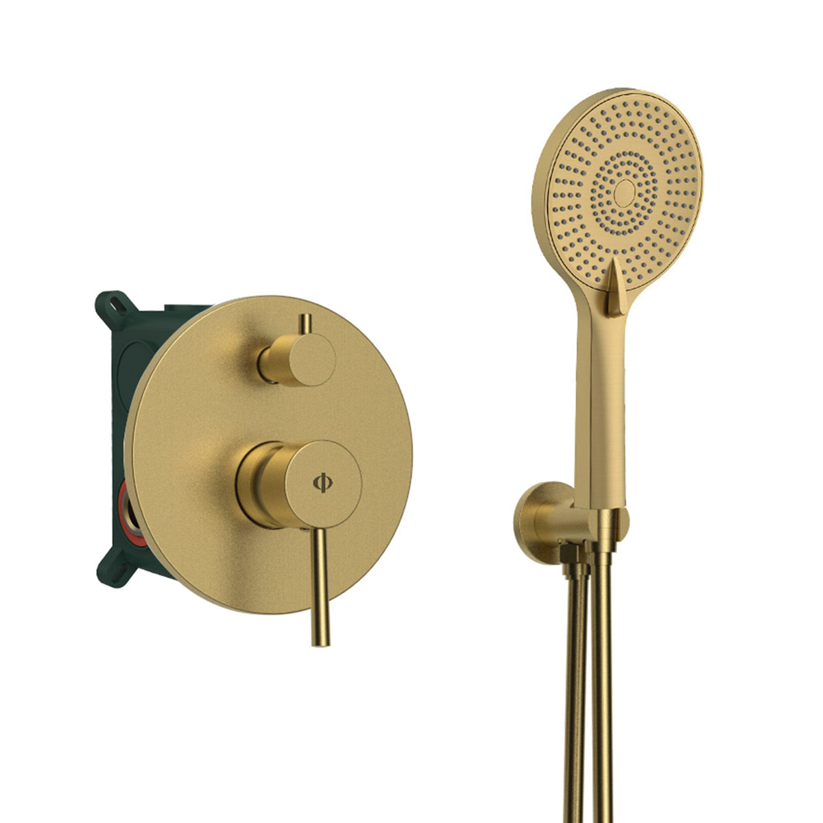 Conjunto de ducha empotrado monomando 2 funciones Sirio cromo dorado GME – Oro – imagen 11