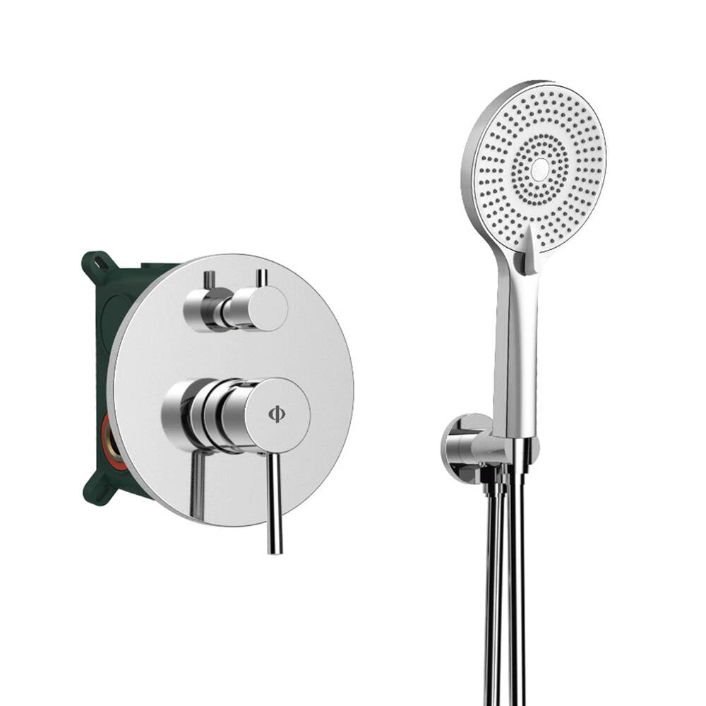 Conjunto de ducha empotrado monomando 2 funciones Sirio cromo dorado GME – Cromo