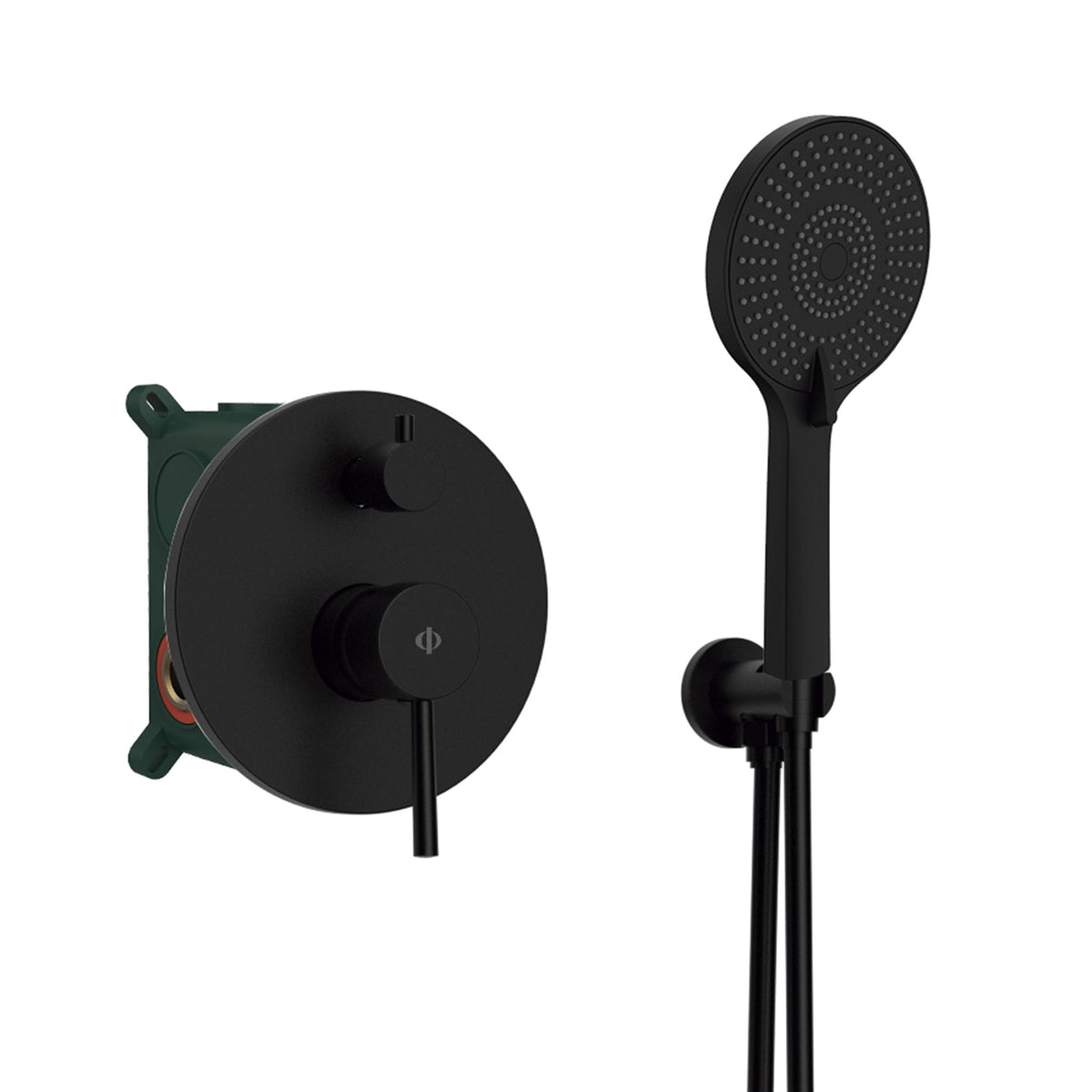 Conjunto de ducha empotrado monomando 2 funciones Sirio negro GME – imagen 2 de 4