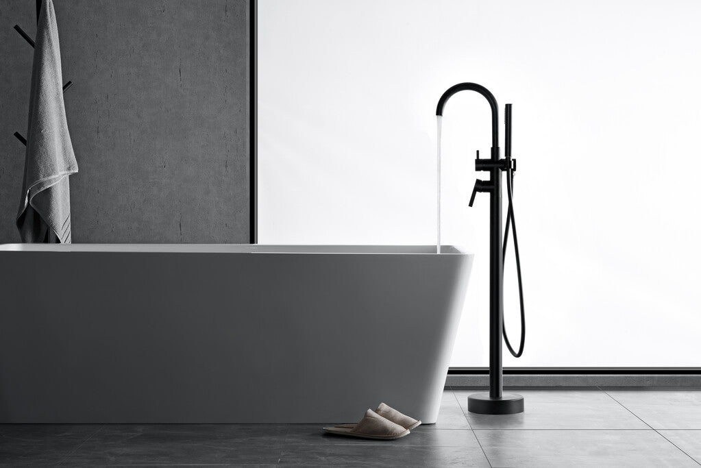 Grifo monomando de bañera exenta Round negro GME – Negro mate – imagen 3