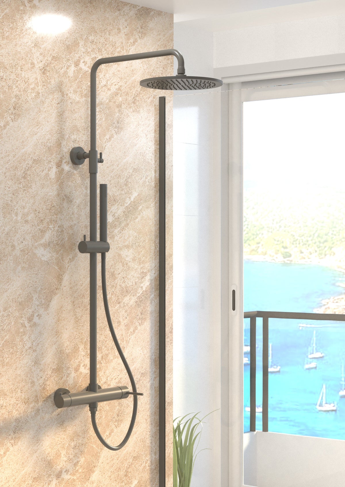 Columna de ducha Round titanio monomando GME – imagen 4 de 4