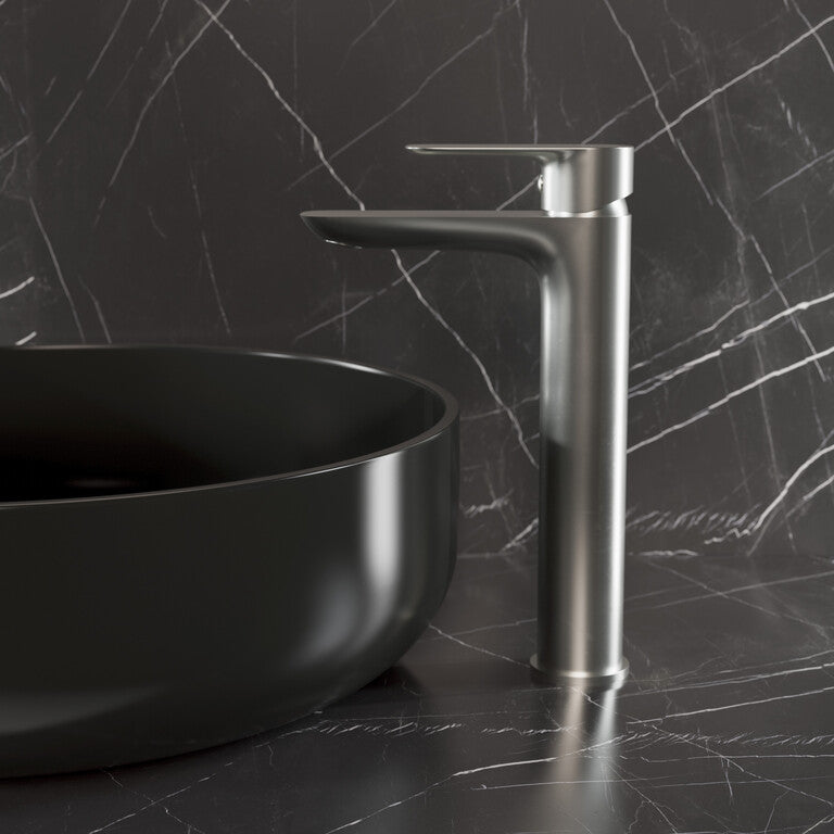 Grifo monomando de lavabo caño alto Cassio GME – Titanio – imagen 3