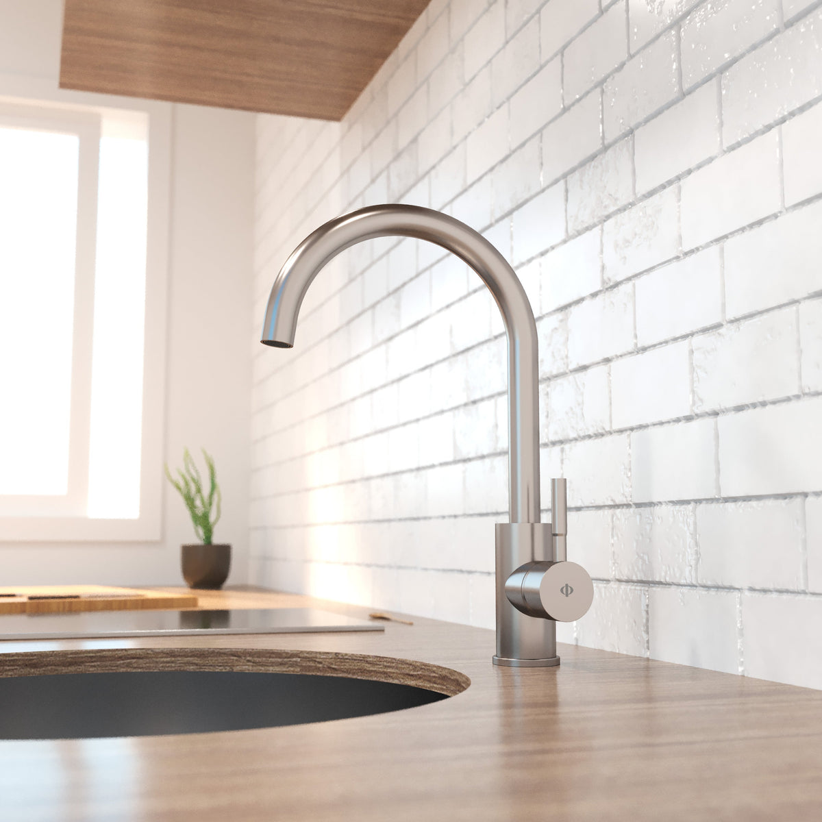 Grifo de cocina monomando Round GME – Acero – imagen 4