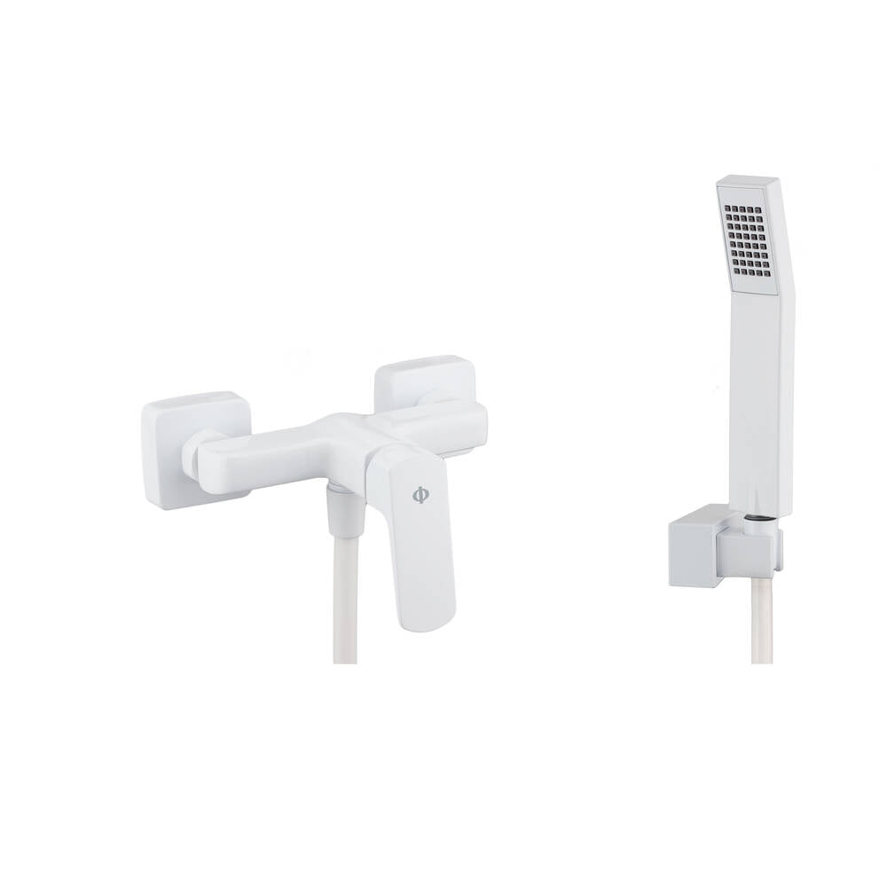 Conjunto de ducha ducha Marriot cromo con kit GME – Blanco