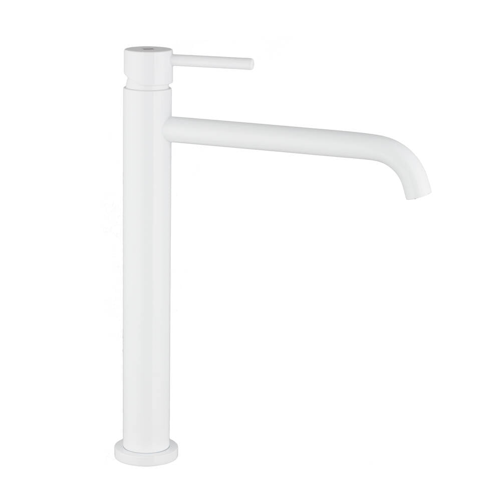 Grifo monomando de lavabo caño alto Sirio GME – Blanco