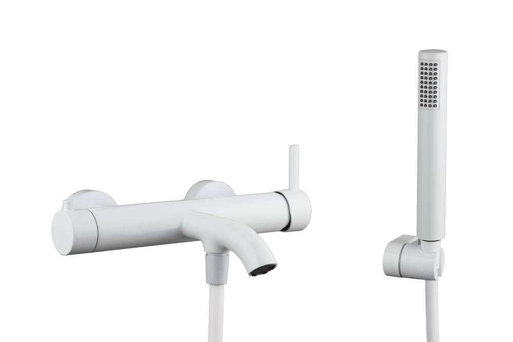 Grifo de bañera Sirio con kit de ducha GME – Blanco