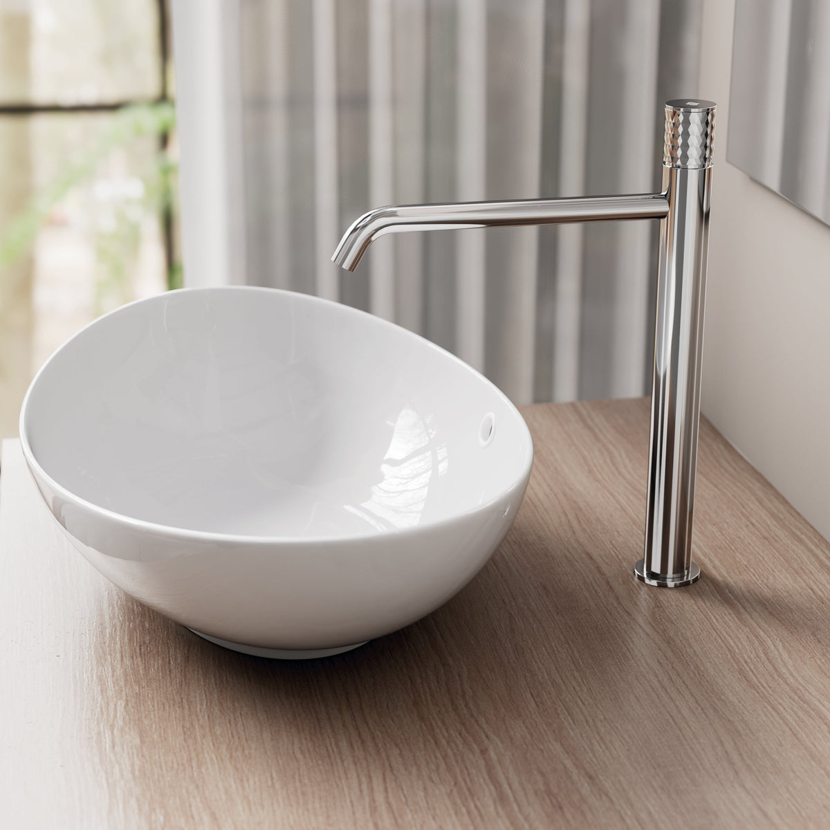 Grifo monomando de lavabo caño alto Helios GME – Cromo – imagen 6