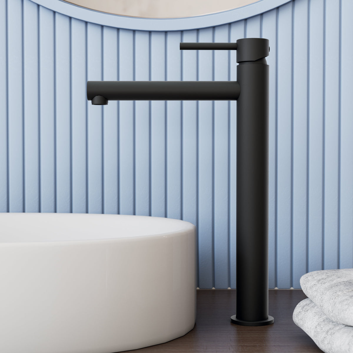 Grifo monomando de lavabo caño alto Mio negro GME – Negro mate – imagen 4