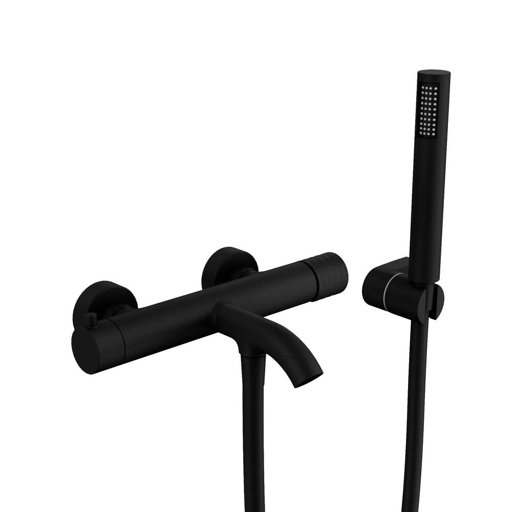 Grifo de bañera Helios con kit de ducha GME – Negro mate
