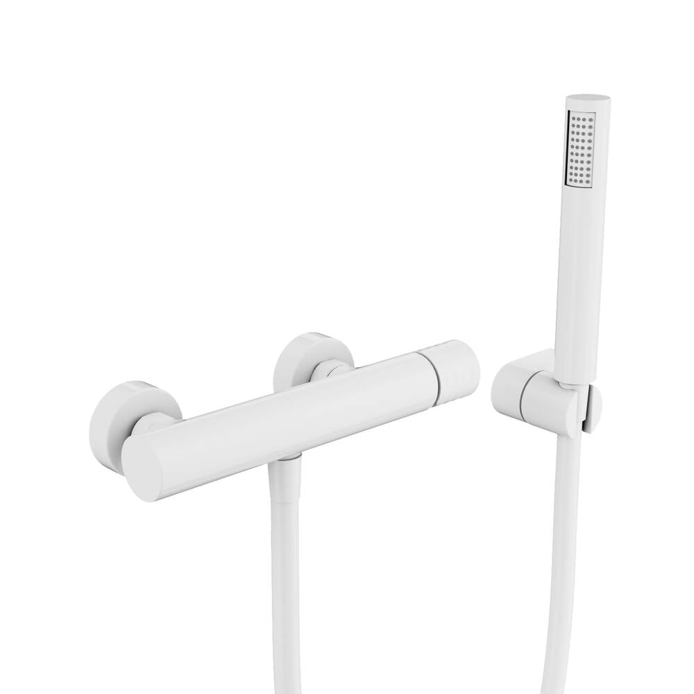 Conjunto de ducha Helios/Radio cromo con kit GME – Blanco – imagen 9
