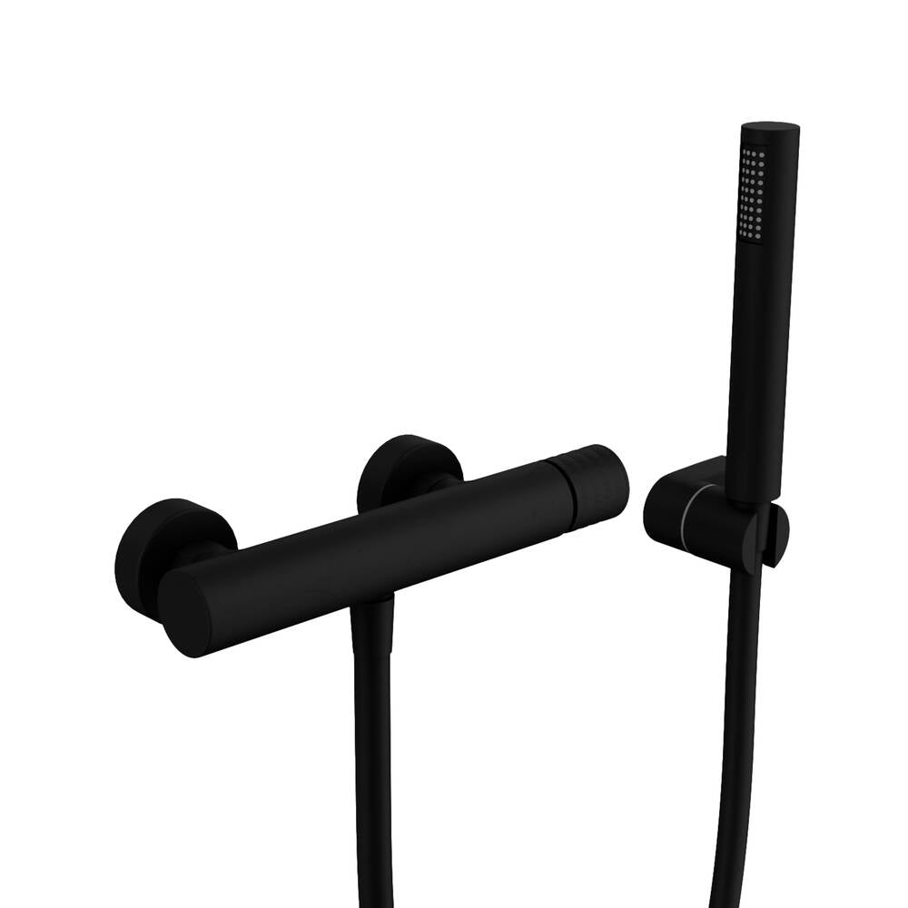 Conjunto de ducha Helios/Radio cromo con kit GME – Negro