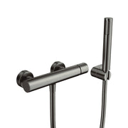 Conjunto de ducha Helios/Radio cromo con kit GME – Titanio