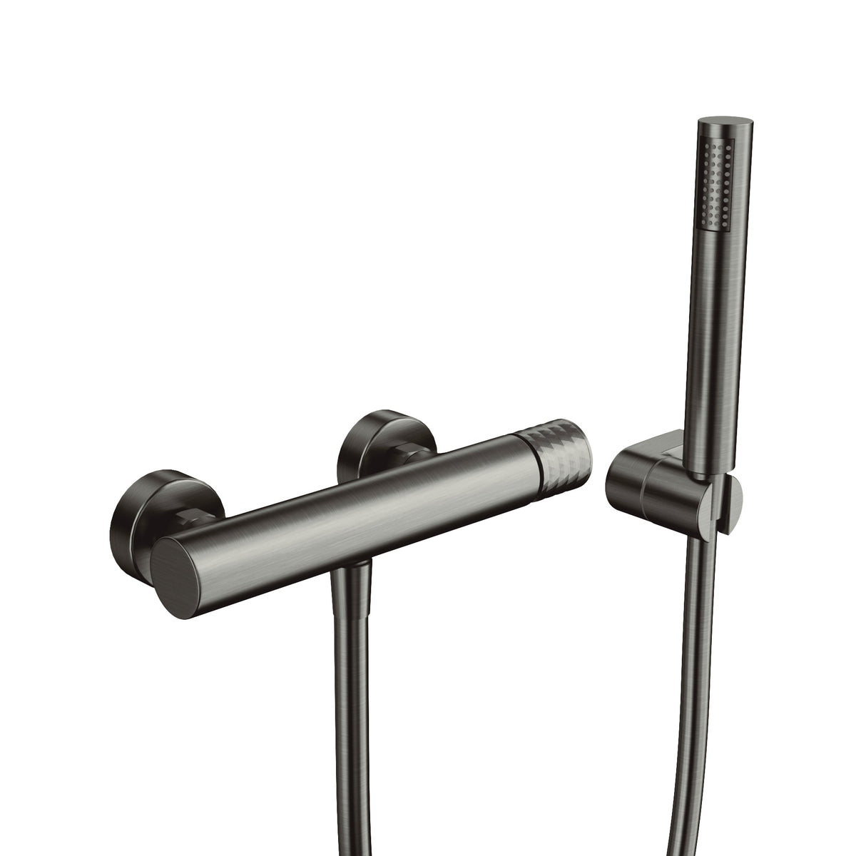 Conjunto de ducha Helios/Radio cromo con kit GME – Titanio – imagen 2