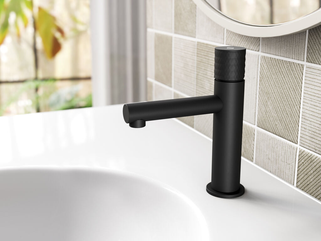 Grifo monomando de lavabo Radio negro GME – Negro mate – imagen 3