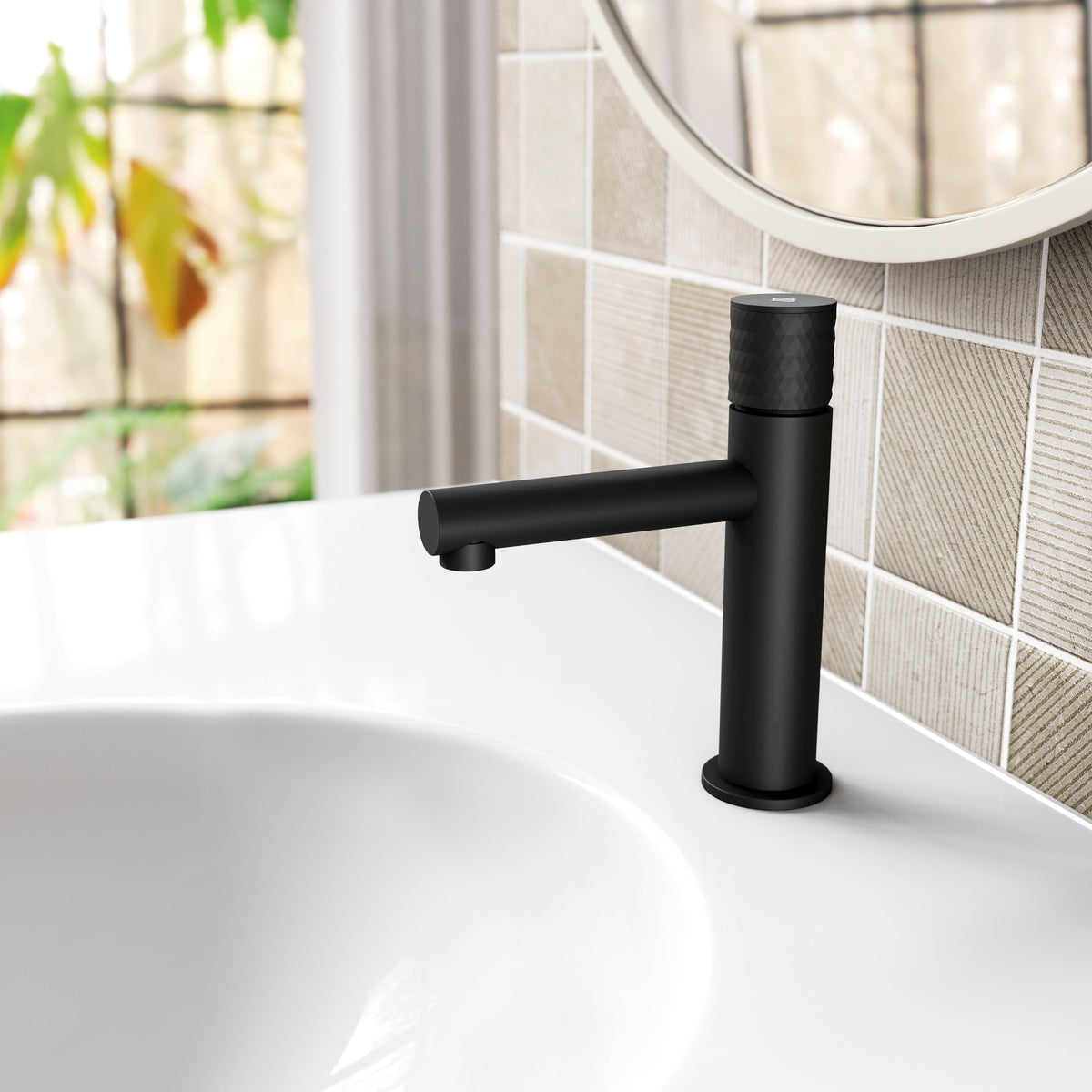 Grifo monomando de lavabo Radio negro GME – Negro mate – imagen 4