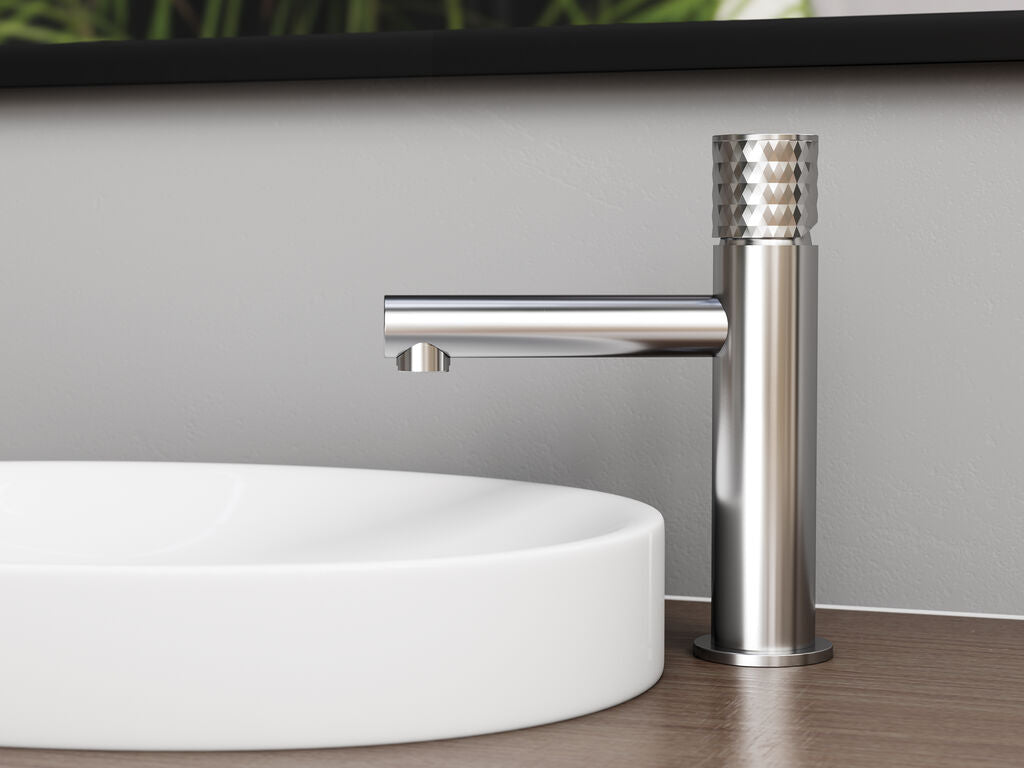 Grifo monomando de lavabo Radio negro GME – Cromo – imagen 7