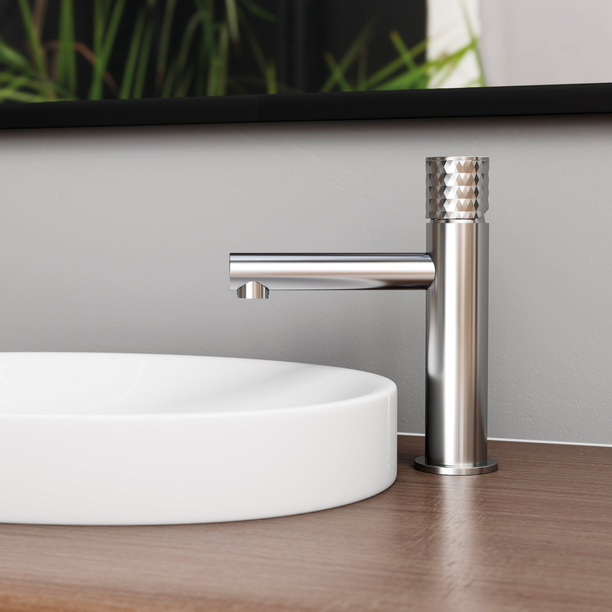 Grifo monomando de lavabo Radio negro GME – Cromo – imagen 8