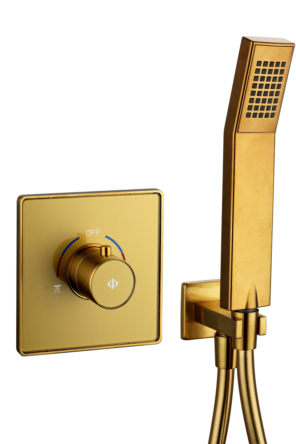 Conjunto de ducha empotrado 2 funciones Universal cromo con kit GME – Oro – imagen 10