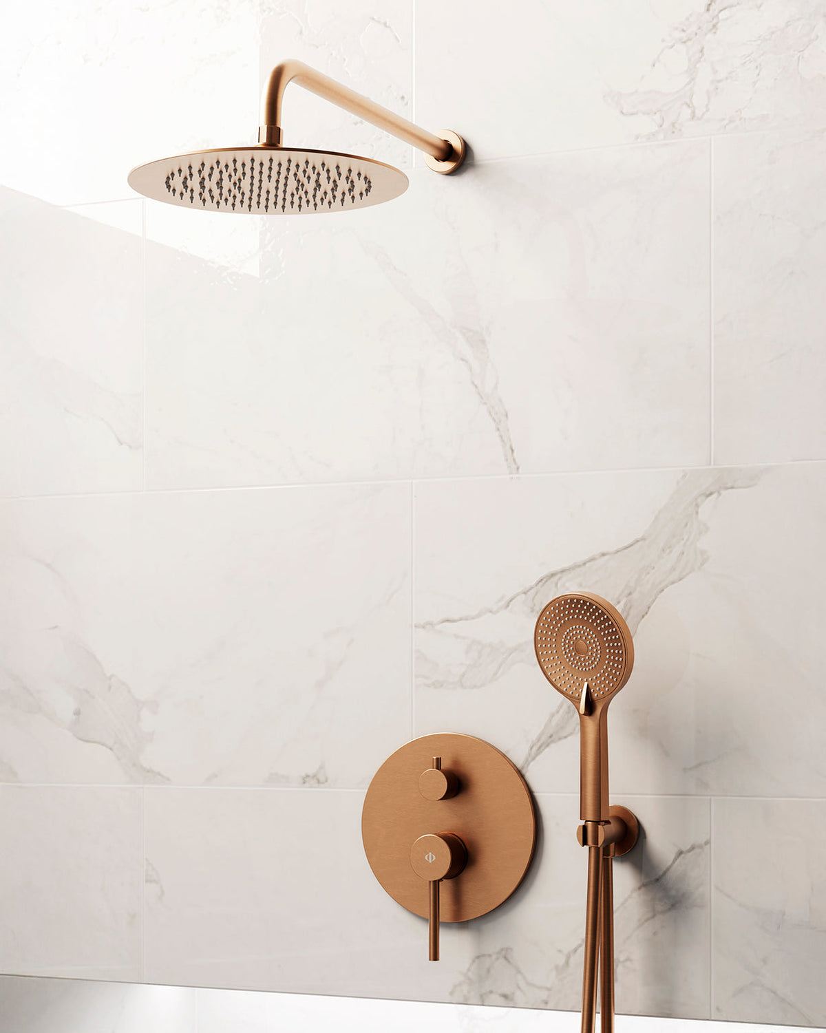 Conjunto de ducha empotrado monomando Sirio Cb con rociador pared GME – imagen 2 de 2