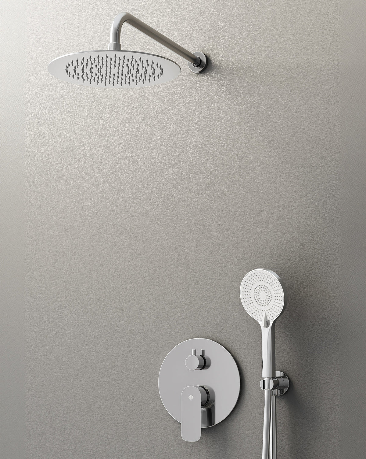 Conjunto de ducha empotrado monomando Cassio cromo con rociador pared – imagen 2 de 2