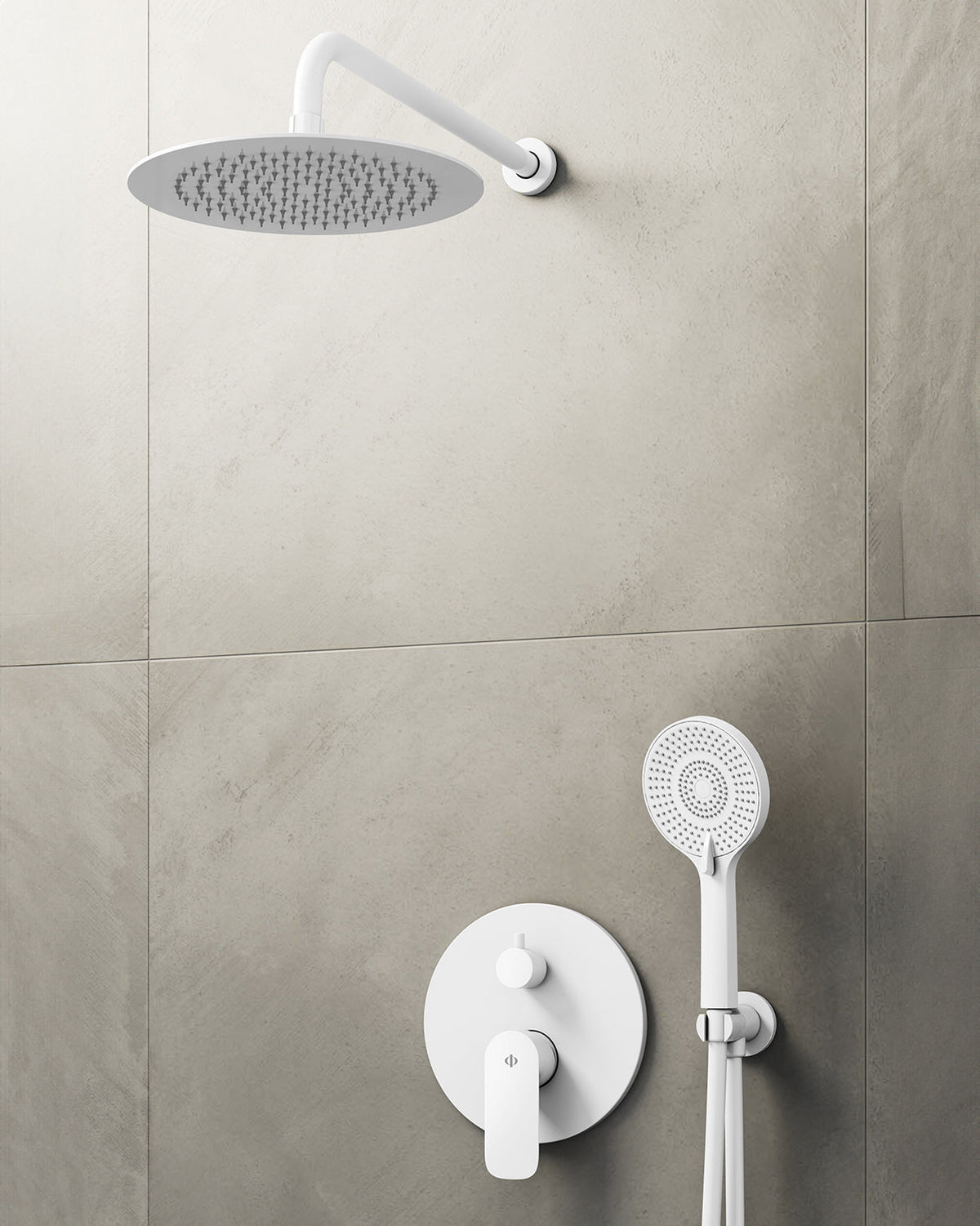 Conjunto de ducha empotrado monomando Cassio Bl con rociador pared GME – imagen 2 de 2