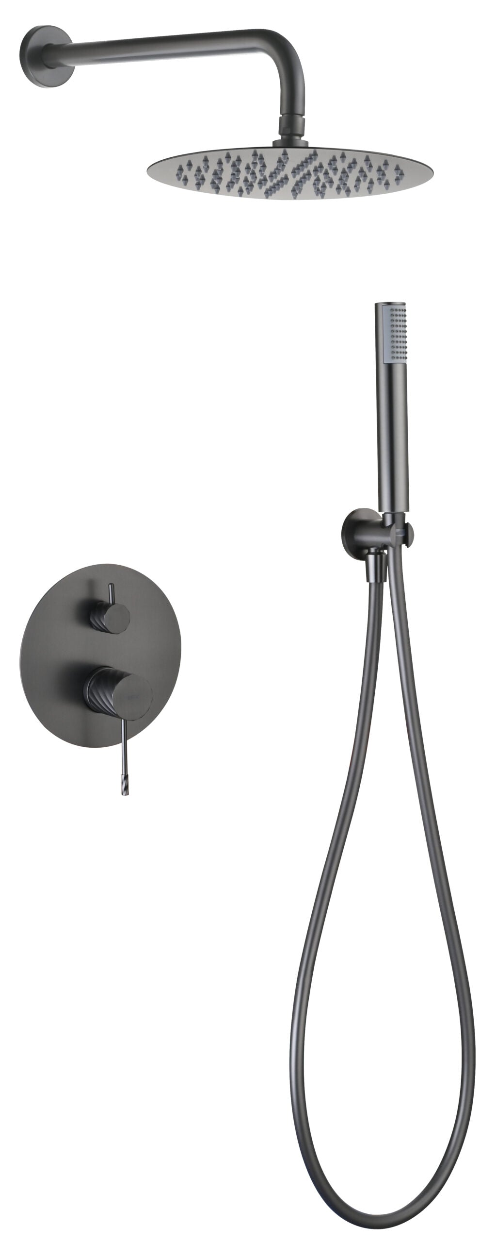 Conjunto de ducha monomando empotrado Bless Imex – Black gun metal
