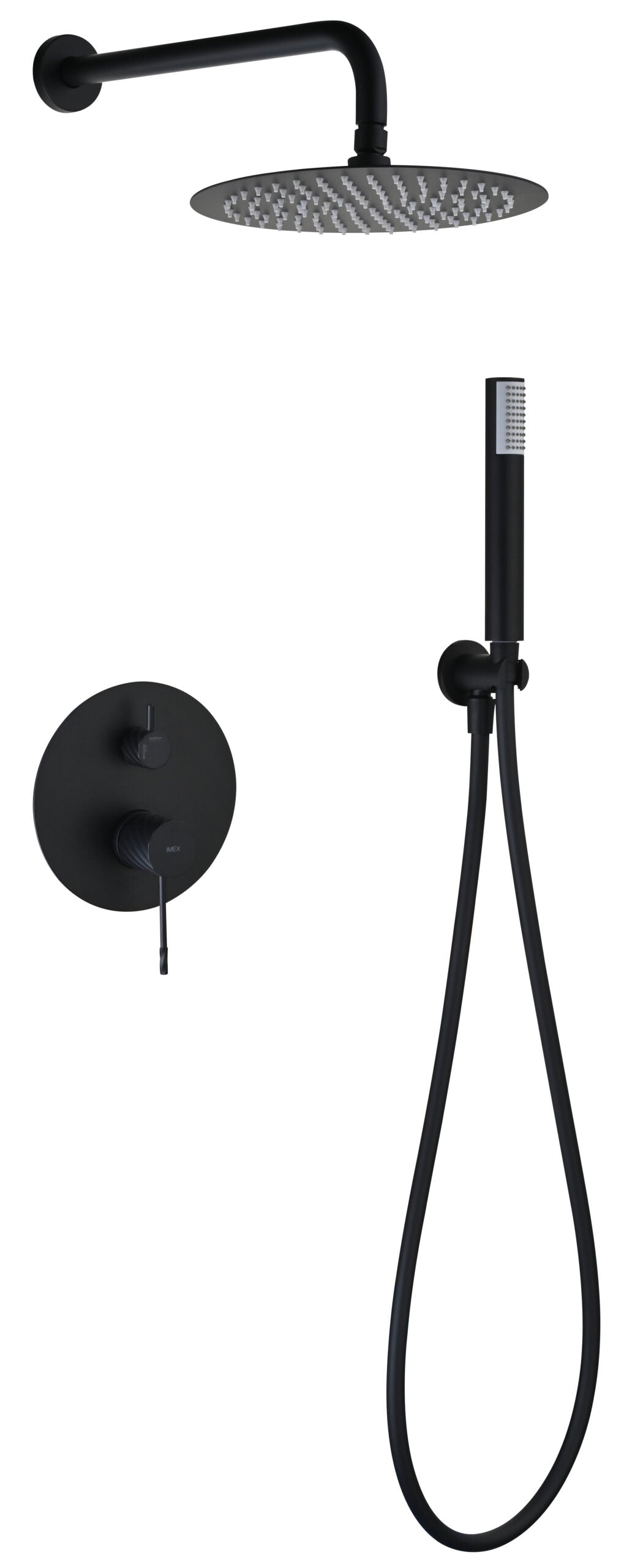 Conjunto de ducha monomando empotrado Bless Imex – Negro mate