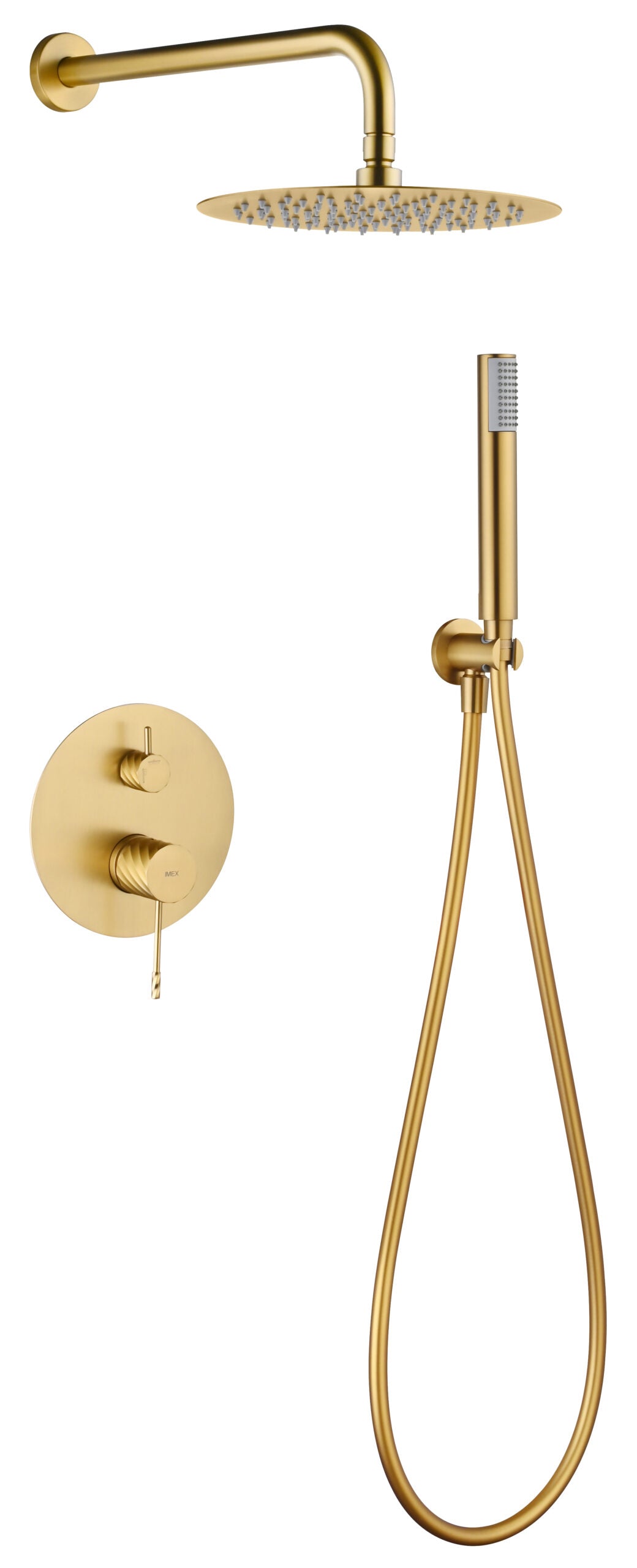 Conjunto de ducha monomando empotrado Bless Imex – Oro cepillado