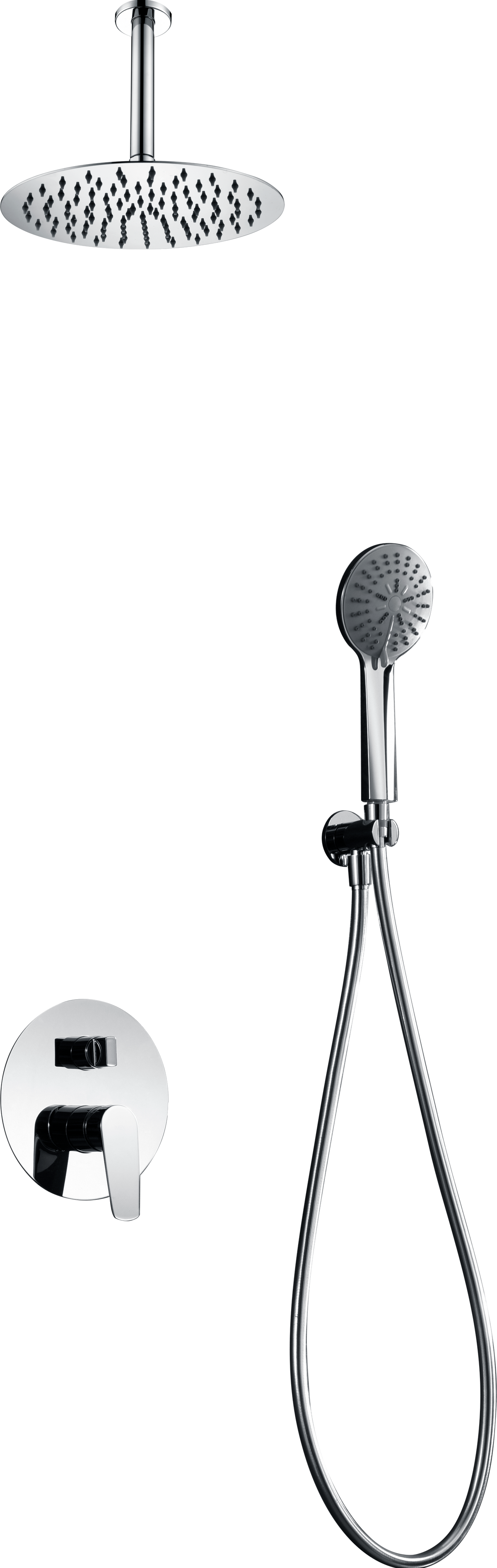 Conjunto de ducha empotrado monomando Bruselas IMEX – Cromo