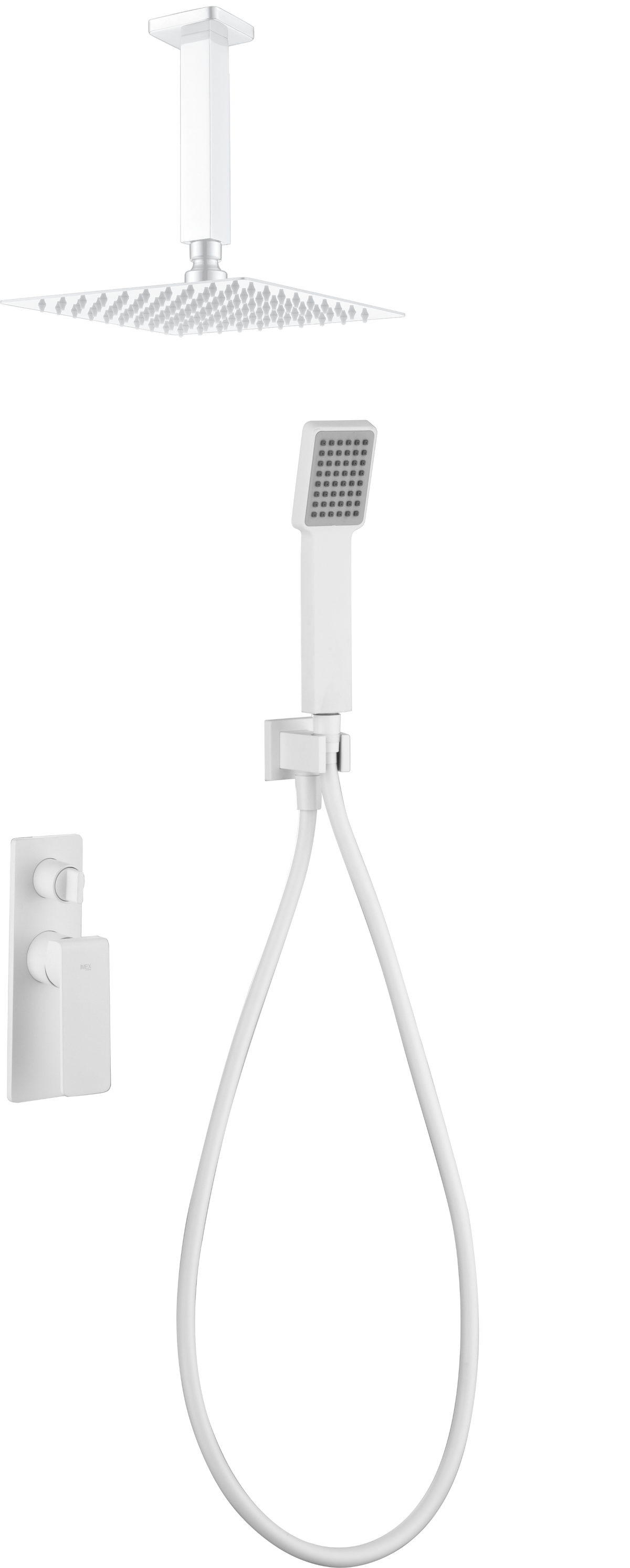 Conjunto de ducha monomando empotrado Nadi IMEX – Blanco