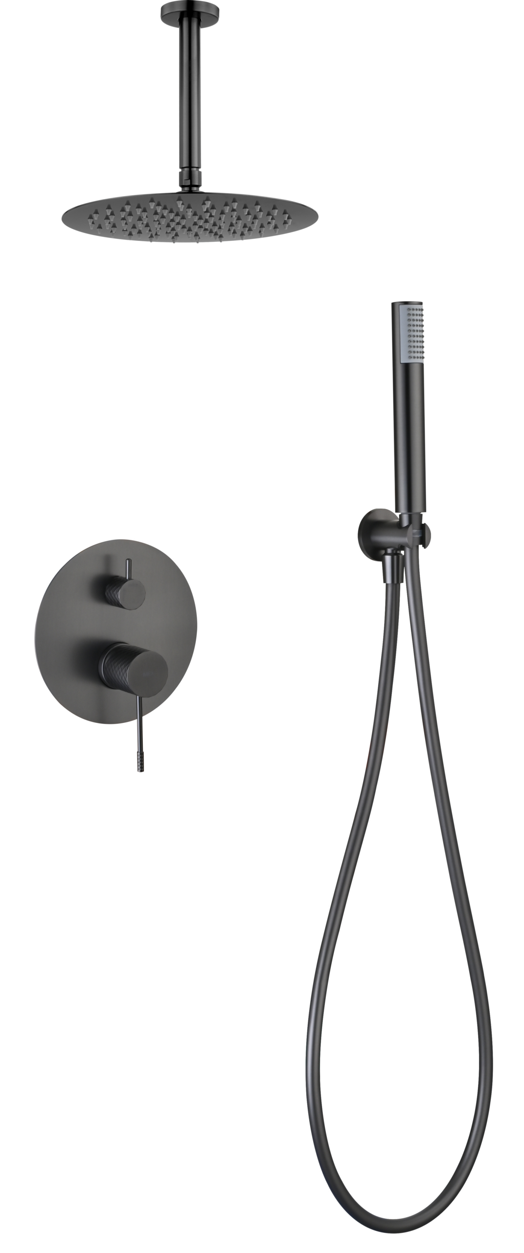 Conjunto de ducha monomando empotrado Piamonte Imex – Black gun metal