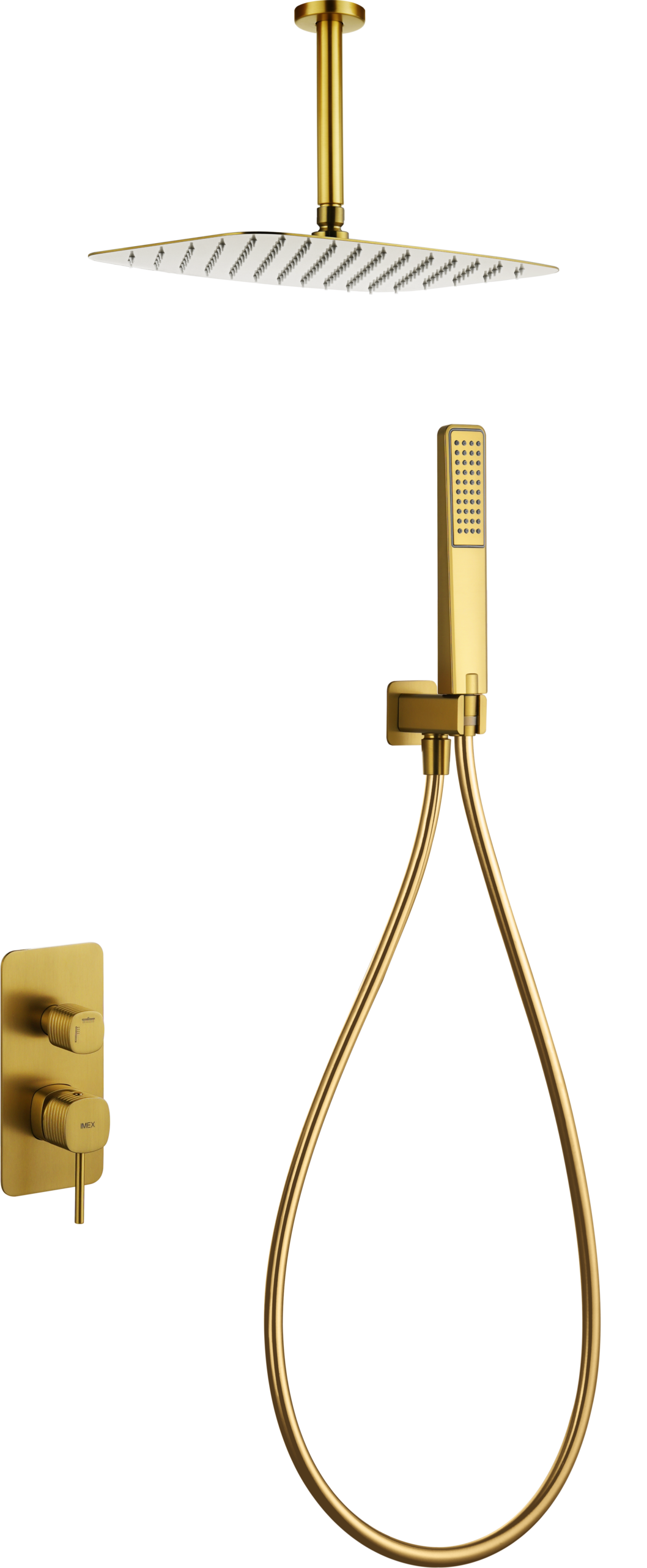 Conjunto de ducha monomando empotrado Sassari Imex – Oro cepillado